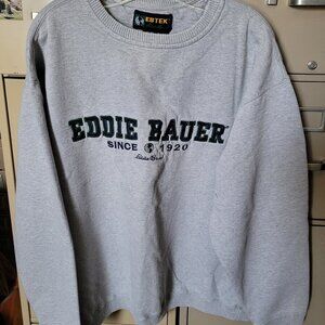 Vintage Eddie Bauer 1920 Embroidered Heavyweight Gray Sweatshirt Men's Size L